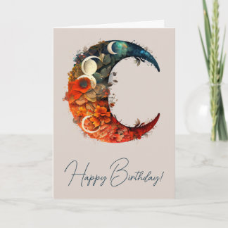 Tarjeta Festiva Crea tu propia luna de flores en 3D