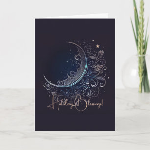 Tarjeta Festiva Crea tu propia Luna De Plata Mística