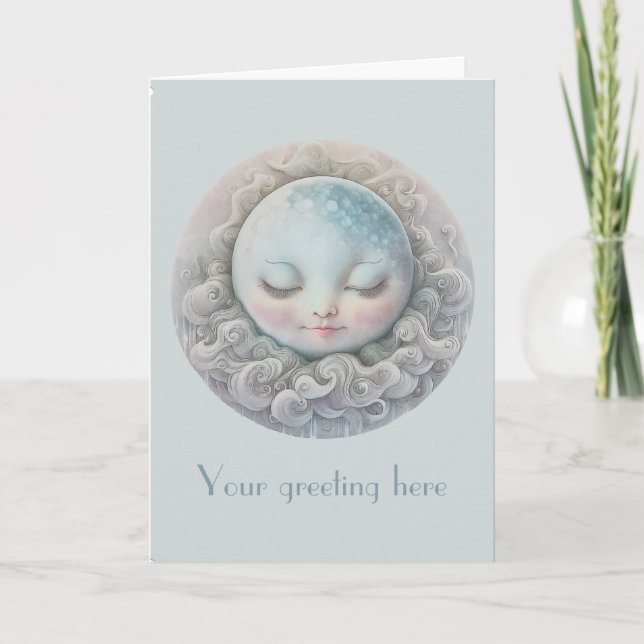 Tarjeta Festiva Crea tu propia luna pacífica (Anverso)