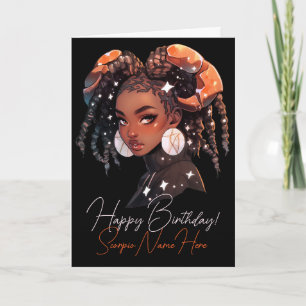 Tarjeta Festiva Crea Tu Propia Mujer Afroamericana Escorpión