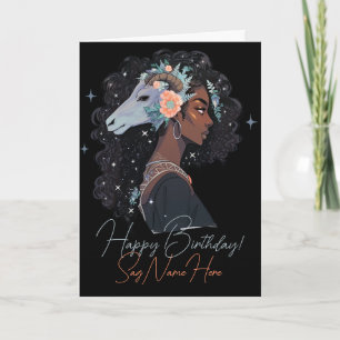 Tarjeta Festiva Crea Tu Propia Mujer Afroamericana Sagitario