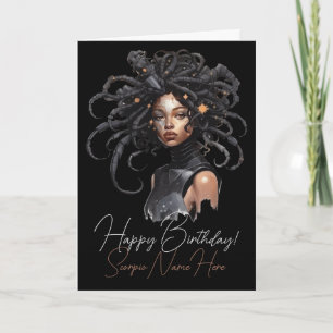 Tarjeta Festiva Crea Tu Propia Reina Afroamericana Escorpio