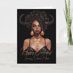 Tarjeta Festiva Crea Tu Propia Reina Afroamericana Tauro