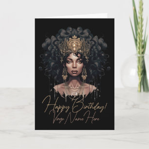 Tarjeta Festiva Crea Tu Propia Reina Afroamericana Virgo
