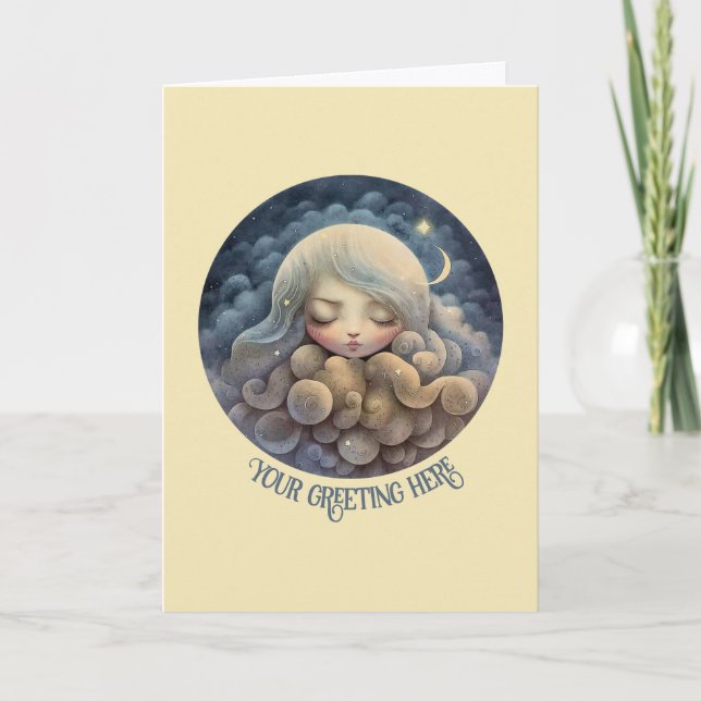 Tarjeta Festiva Crea tu propia Titania soñadora en las nubes (Anverso)