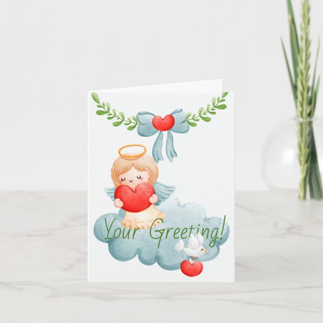 Tarjeta Festiva Crea tu propio ángel de amor Navidades (Anverso)