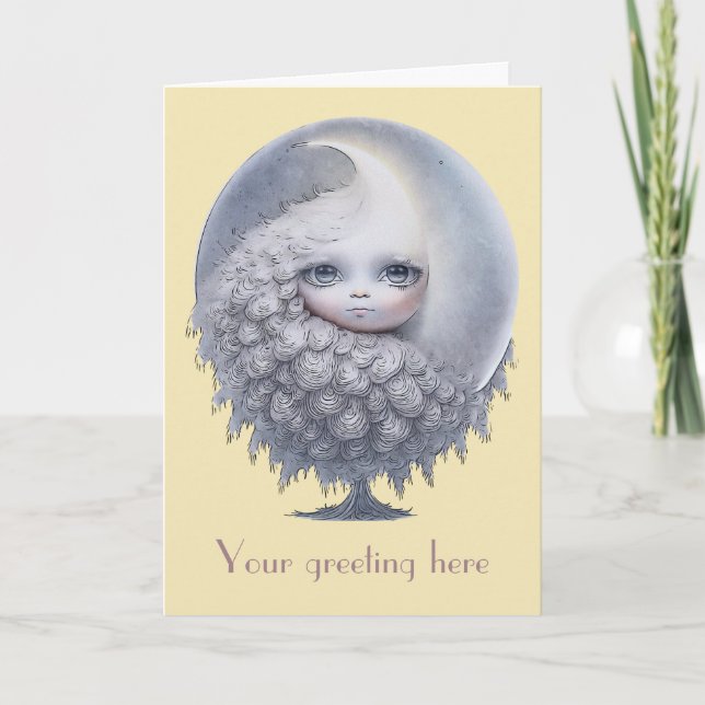 Tarjeta Festiva Crea tu propio árbol de la luna dulce (Anverso)