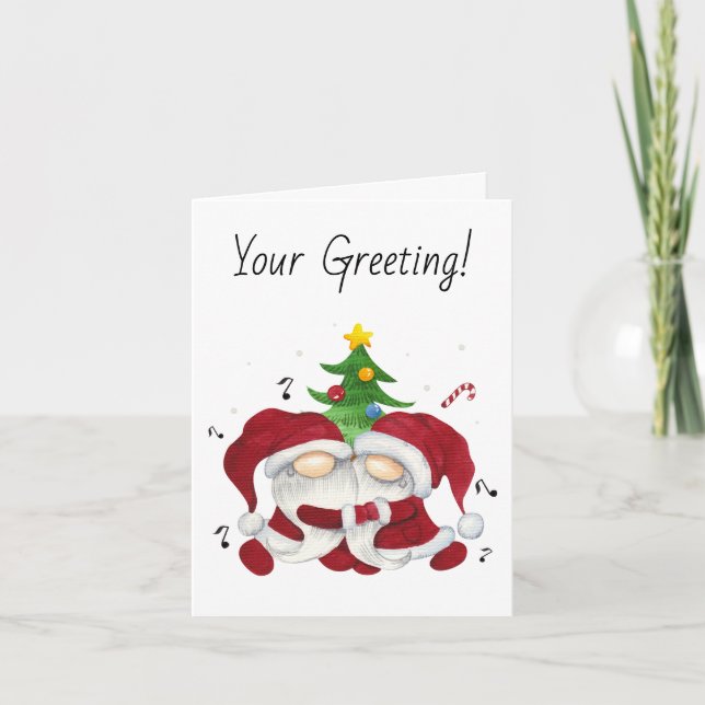 Tarjeta Festiva Crea tu propio árbol navideño engullido (Anverso)