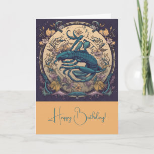 Tarjeta Festiva Crea tu propio Art Nouveau Escorpio Zodiaco