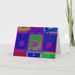 Tarjeta Festiva Crea tu propio arte pop especial de Santa HoHoho