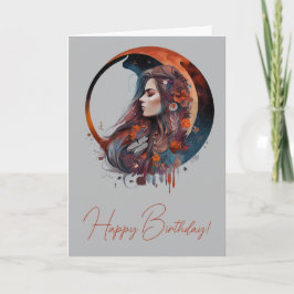 Tarjeta Festiva Crea tu propio Boho floral Luna de Otoño