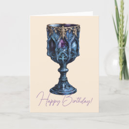 Tarjeta Festiva Crea tu propio cáliz esculpido de piedra gótica az