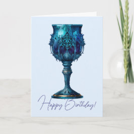 Tarjeta Festiva Crea tu propio cáliz gótico de piedra azul