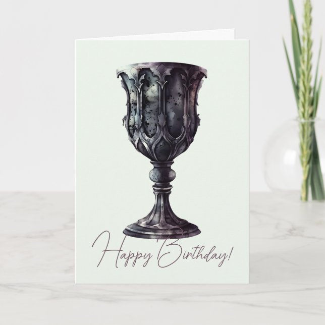 Tarjeta Festiva Crea tu propio cáliz gótico medieval (Anverso)