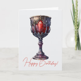 Tarjeta Festiva Crea tu propio cáliz morado y rojo