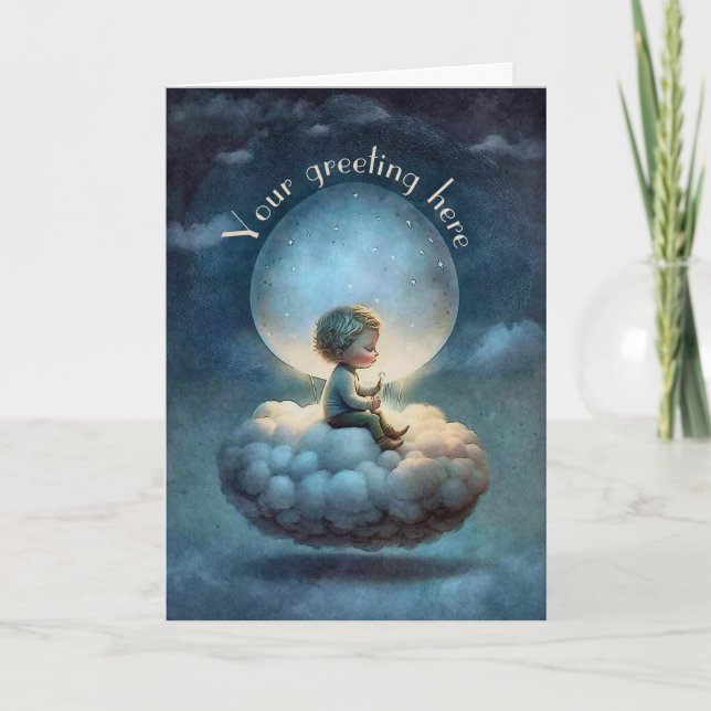 Tarjeta Festiva Crea tu propio chico soñador (Anverso)