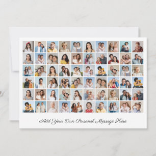 Tarjeta Festiva Crea tu propio collage de 60 fotos. Agrega tu salu