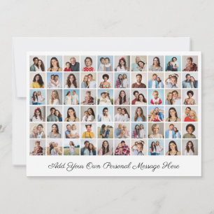 Tarjeta Festiva Crea tu propio collage de 60 fotos, añade tu salud