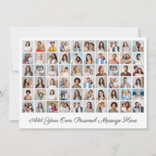 Tarjeta Festiva Crea tu propio collage de 60 fotos, añade tu salud