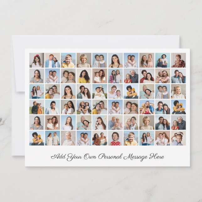 Tarjeta Festiva Crea tu propio Collage de fotos 60 Añadir tu salud (Anverso)