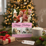 Tarjeta Festiva Crea Tu Propio Collage de Fotos con Fondo Morado<br><div class="desc">Comparte la alegría de tu año con un preciado recuerdo de Christmas Cluster. Esta elegante tarjeta de Navidad con collage de fotos totalmente personalizable es la forma perfecta de mostrar tus momentos familiares favoritos, desde una sola foto querida hasta una cuadrícula festiva de varias fotos que resumen el año. Elaborada...</div>