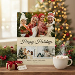Tarjeta Festiva Crea Tu Propio Collage de Fotos Fondo Amarillo<br><div class="desc">Comparte la alegría de tu año con un preciado recuerdo de Christmas Cluster. Esta elegante tarjeta de Navidad con collage de fotos totalmente personalizable es la forma perfecta de mostrar tus momentos familiares favoritos, desde una sola foto querida hasta una cuadrícula festiva de varias fotos que resumen el año. Elaborada...</div>