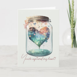 Tarjeta Festiva Crea Tu Propio Corazón Mágico Verde Amoroso