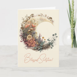 Tarjeta Festiva Crea Tu Propio Crescente Lunar Floral de Otoño