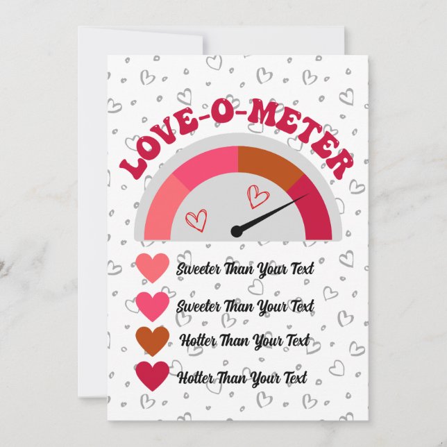 Tarjeta Festiva Crea tu propio divertido medidor de amor (Anverso)