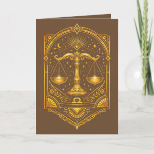 Tarjeta Festiva Crea Tu Propio Elegante Libra Art Déco de Oro
