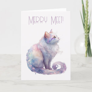 Tarjeta Festiva Crea tu propio gato blanco mágico
