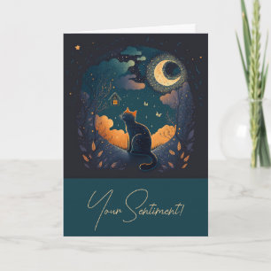 Tarjeta Festiva Crea tu propio gato negro místico y sus propios pá