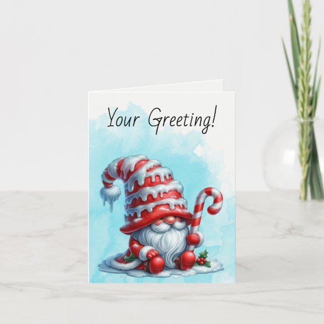 Tarjeta Festiva Crea tu propio genoma de Navidades de caña de cand (Anverso)