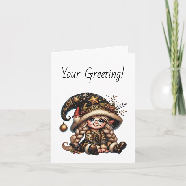 Tarjeta Festiva Crea tu propio genoma de Navidades mágicos (Anverso)