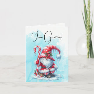 Tarjeta Festiva Crea tu propio Gnome de Navidades de Candy Cane Fe