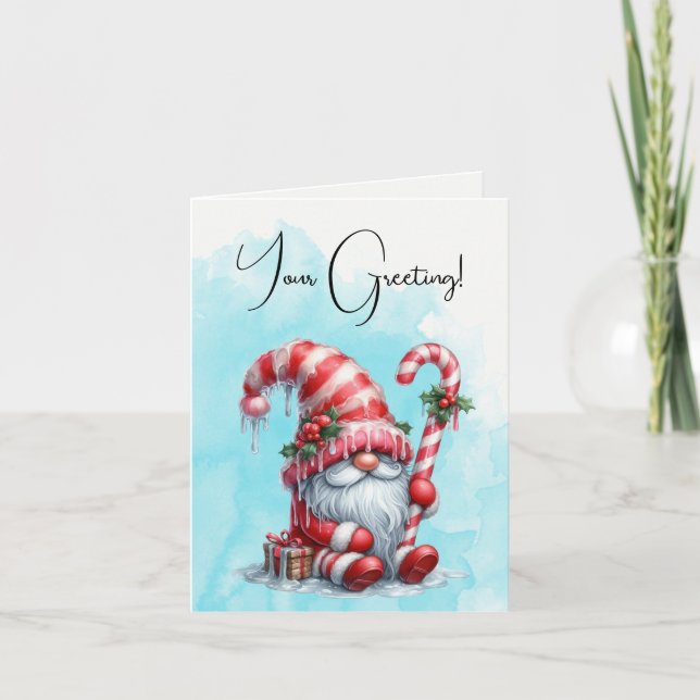 Tarjeta Festiva Crea tu propio Gnome de Navidades de hierbabuena f (Anverso)