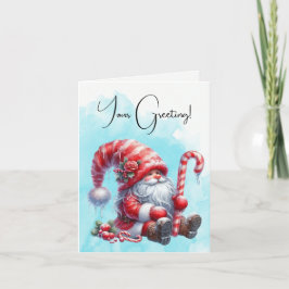 Tarjeta Festiva Crea tu propio Gnome de Navidades de menta de pimi