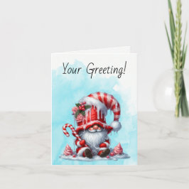 Tarjeta Festiva Crea tu propio Gnome de Navidades de menta de pimi