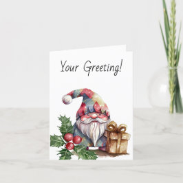 Tarjeta Festiva Crea tu propio Gnome de Navidades del Arlequín Arc