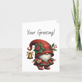 Tarjeta Festiva Crea tu propio Gnome de Navidades felices