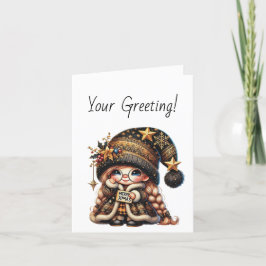 Tarjeta Festiva Crea tu propio Gnome de Navidades mágicos merry