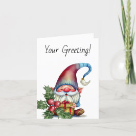 Tarjeta Festiva Crea tu propio Gnome Rojo y Azul