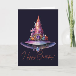 Tarjeta Festiva Crea tu propio Gorra de brujas de Bejeweld colorid