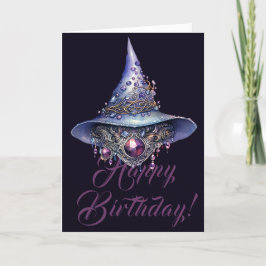 Tarjeta Festiva Crea tu propio Gorra de Brujas de Bejewol púrpura