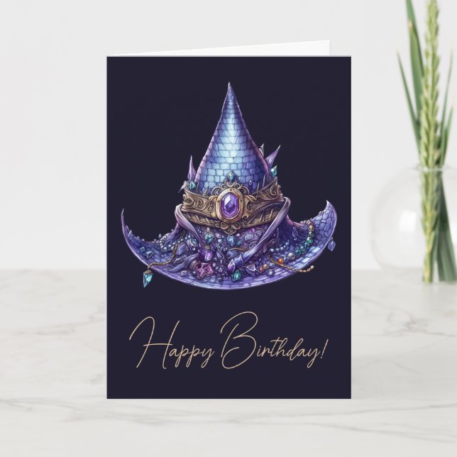 Tarjeta Festiva Crea tu propio Gorra de brujas de dragón pelado co (Anverso)