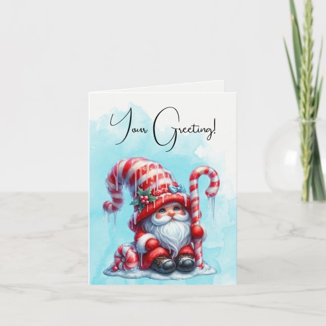 Tarjeta Festiva Crea tu propio hogar de Navidades de caña de dulce (Anverso)