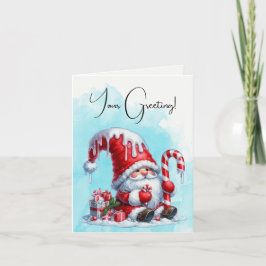 Tarjeta Festiva Crea tu propio hogar de Navidades de caña de menta