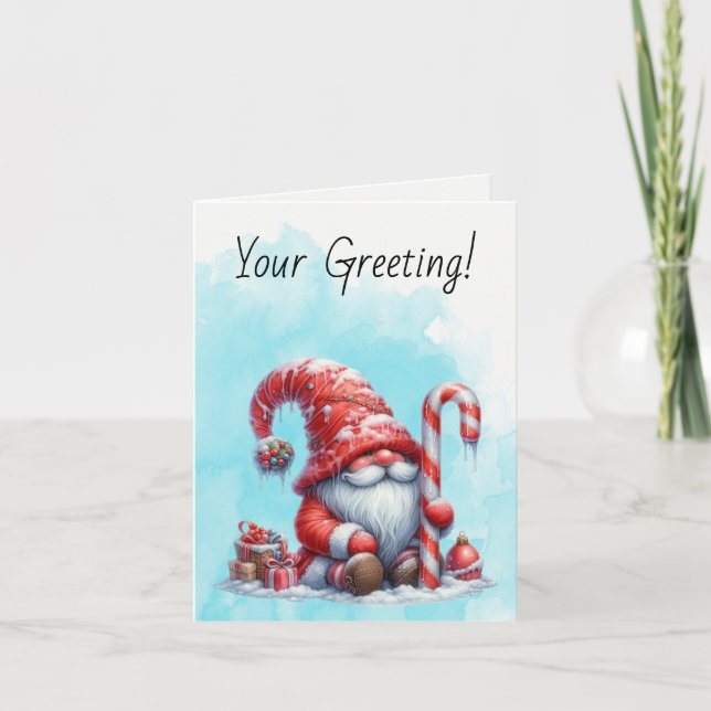 Tarjeta Festiva Crea tu propio hogar de Navidades de hierbabuena d (Anverso)