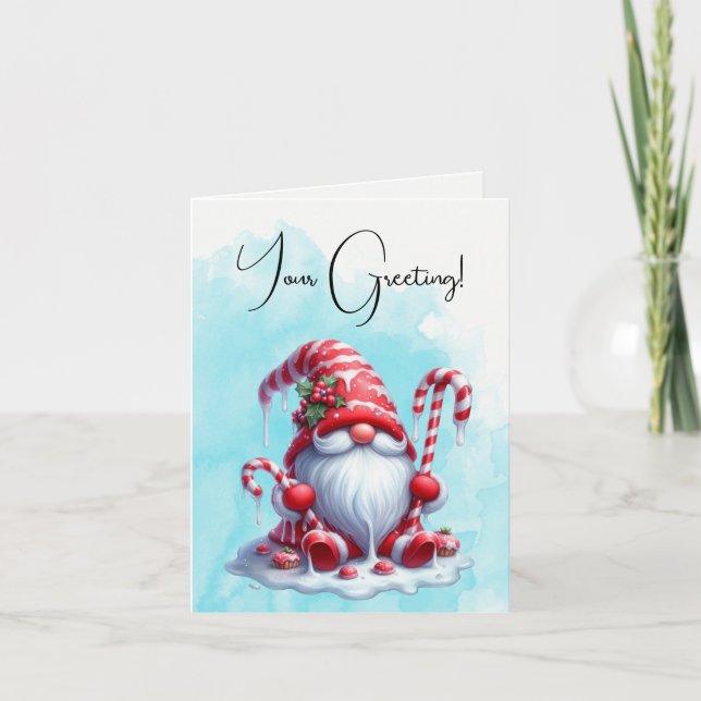 Tarjeta Festiva Crea tu propio hogar de Navidades de menta pimient (Anverso)