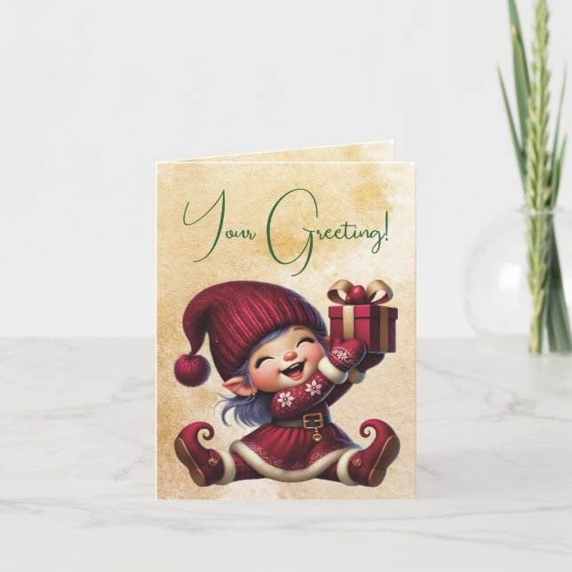 Tarjeta Festiva Crea tu propio hogar de Navidades dulces de época (Anverso)